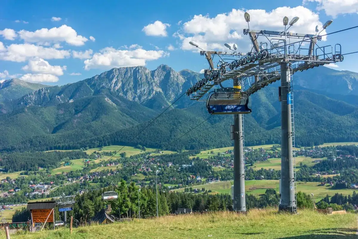 Polana Szymoszkowa widok na Tatry