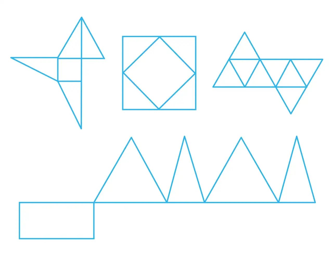 siatki ostrosłup&oacute;w r&oacute;żne typy