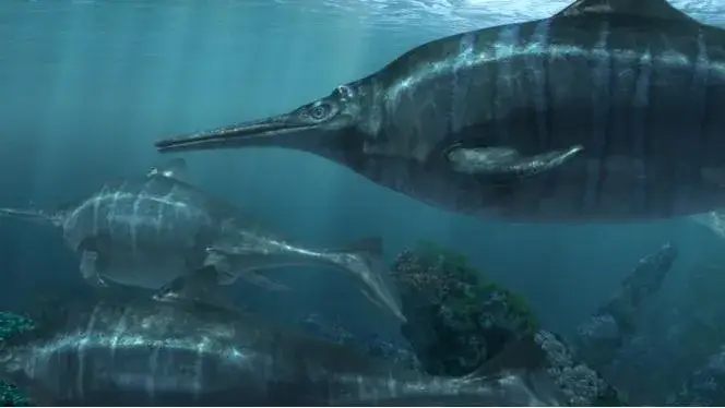 Wizualizacja prehistorycznych stworzeń morskich 3D