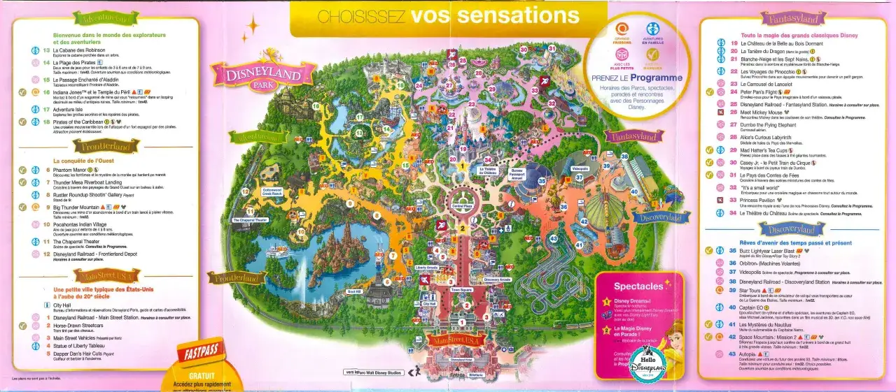 Mapa Disneyland Paris z podziałem na parki