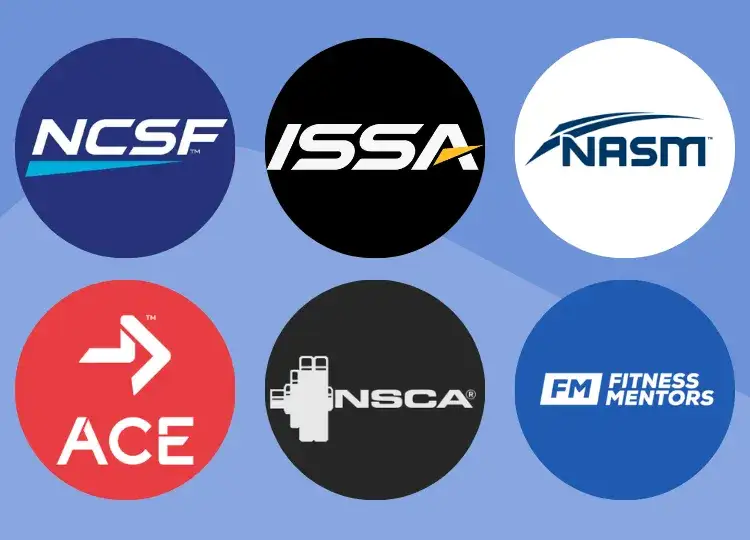 Logos de certificaciones NSCA ACE NASM EREPS