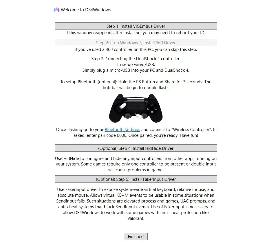 ds4windows konfiguracja