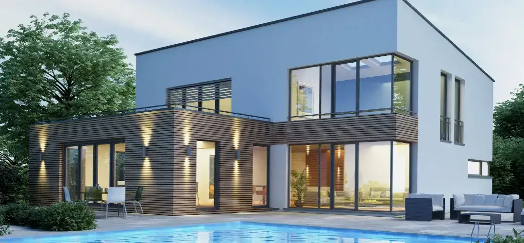 Duże przeszklenia w nowoczesnym domu