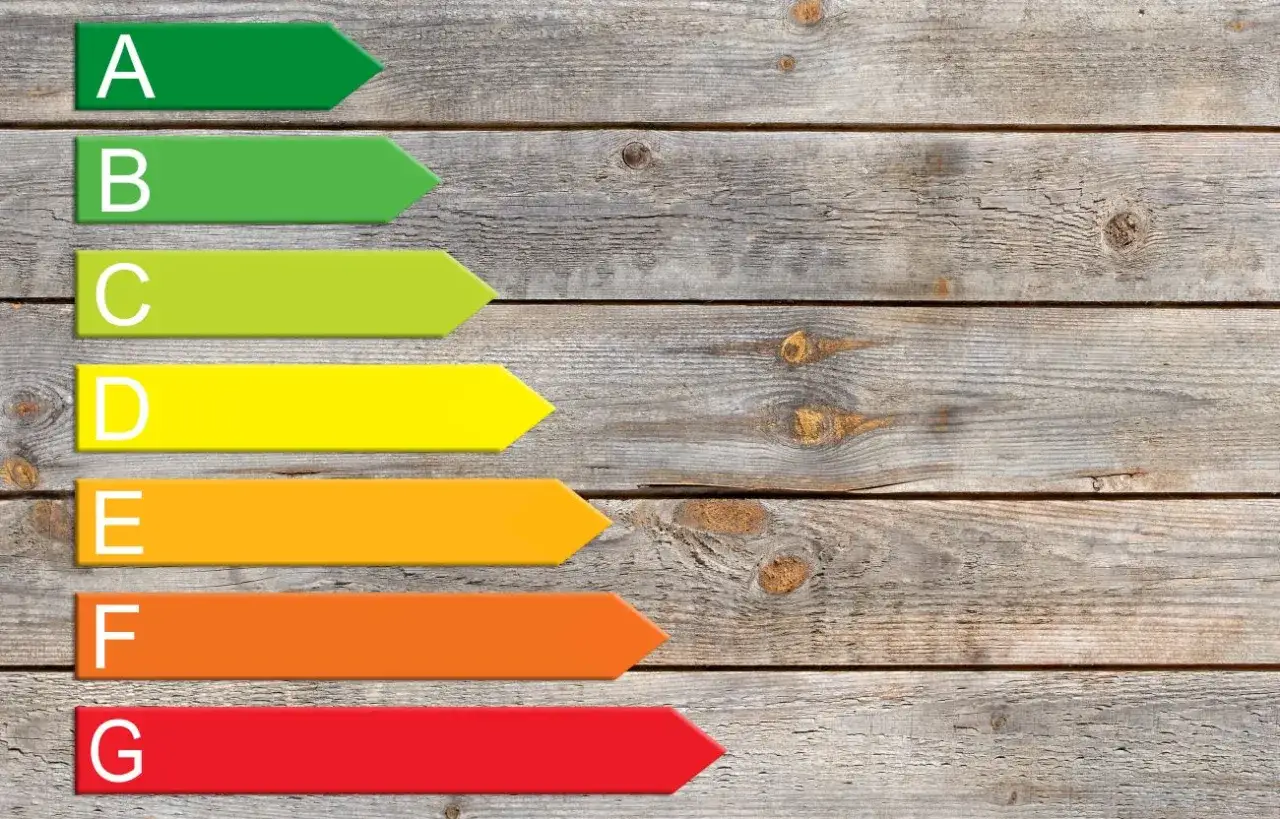 Kolorowe strzałki od A do G symbolizują klasy energetyczne lod&oacute;wek, od najbardziej oszczędnych do najmniej.
