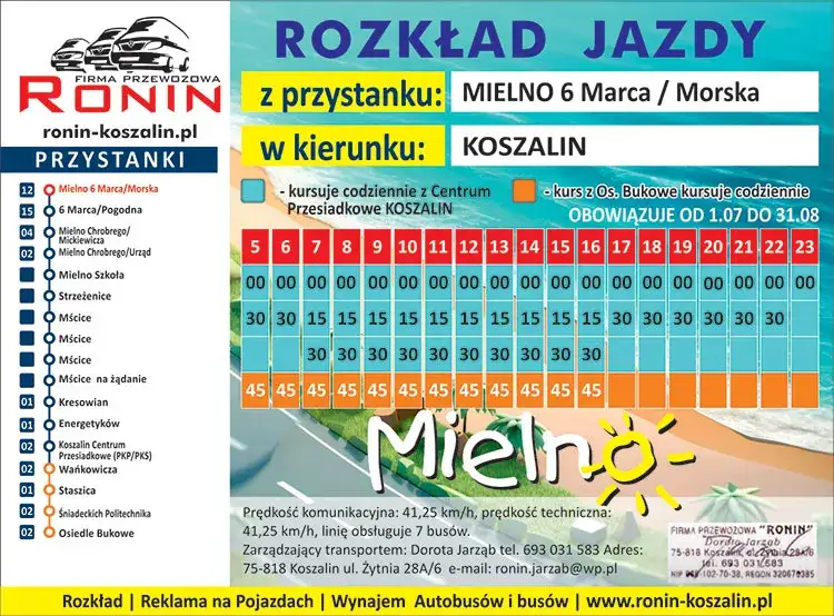 Dworzec PKP Koszalin okolice przystanki busy Mielno