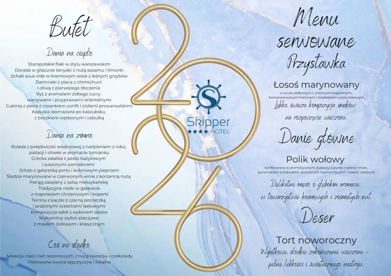 Pakiet sylwestrowy hotel nad morzem menu