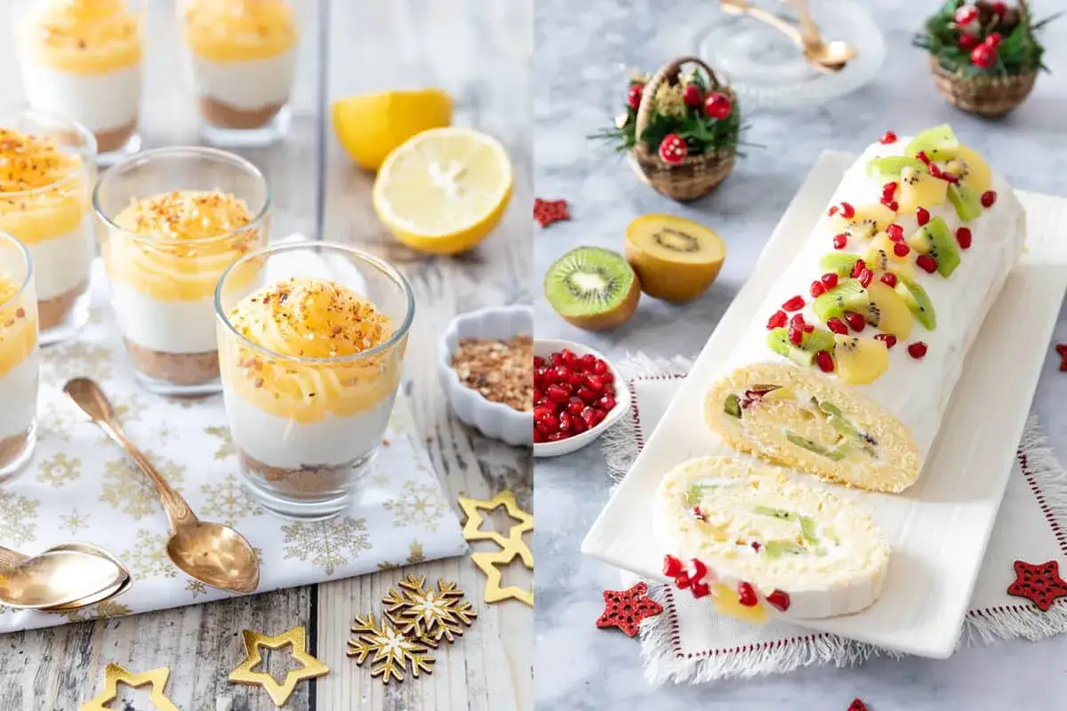 Assortiment de desserts de Noël frais et légers