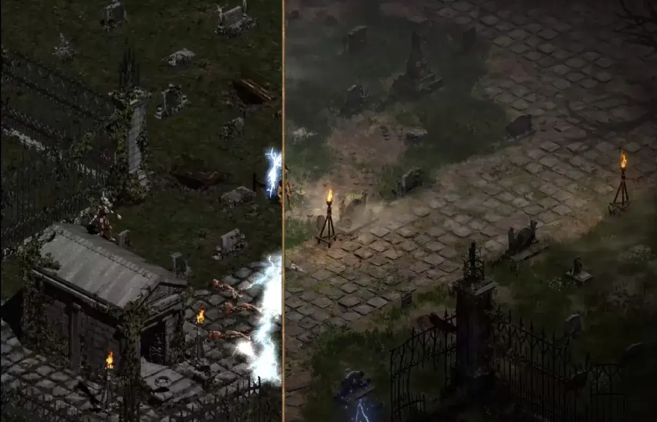 Diablo 2 Resurrected por&oacute;wnanie grafiki minimalne vs wysokie
