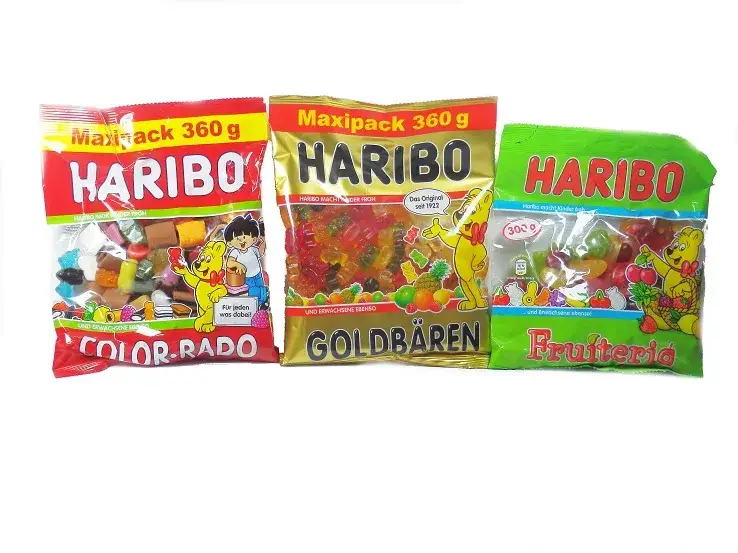 różne rodzaje żelków Haribo