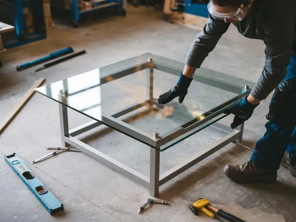 Zdjęcie Jak zamontować szklany blat do stołu bez ryzyka uszkodzenia?