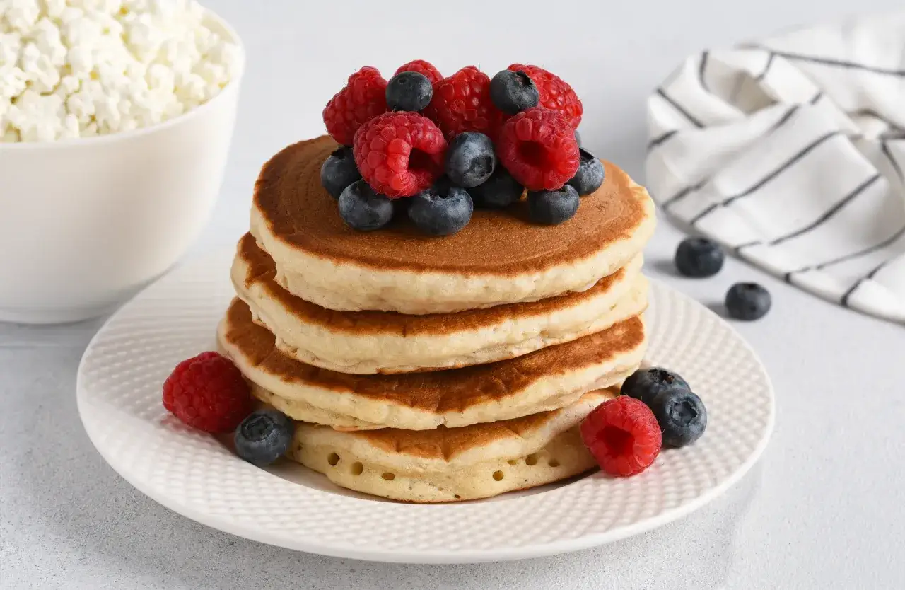proteinowe pancakes z r&oacute;żnymi zdrowymi dodatkami