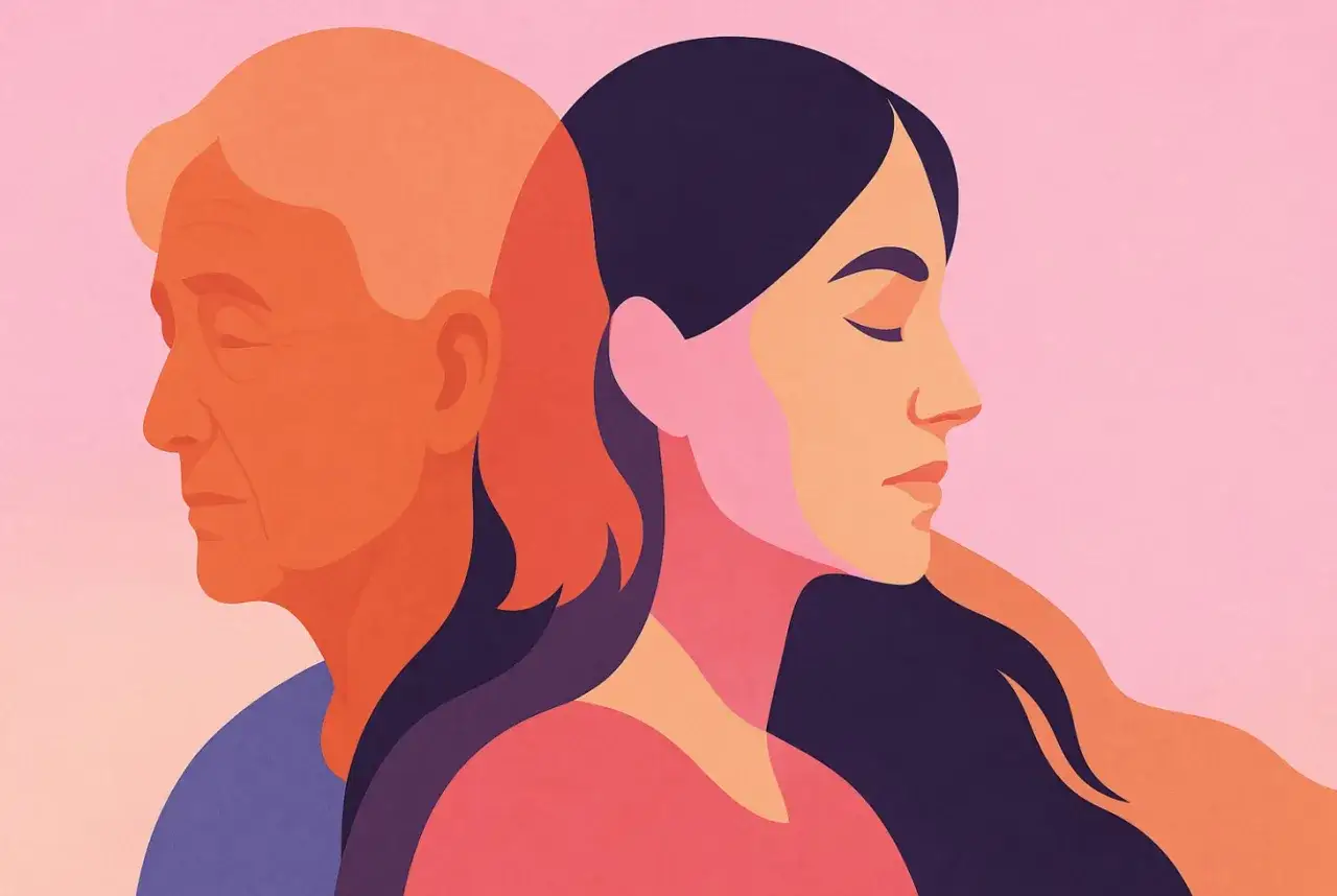 Dwie kobiety, starsza i młodsza, odwrócone plecami. Czy opieka nad rodzicem doliczana jest do stażu pracy?