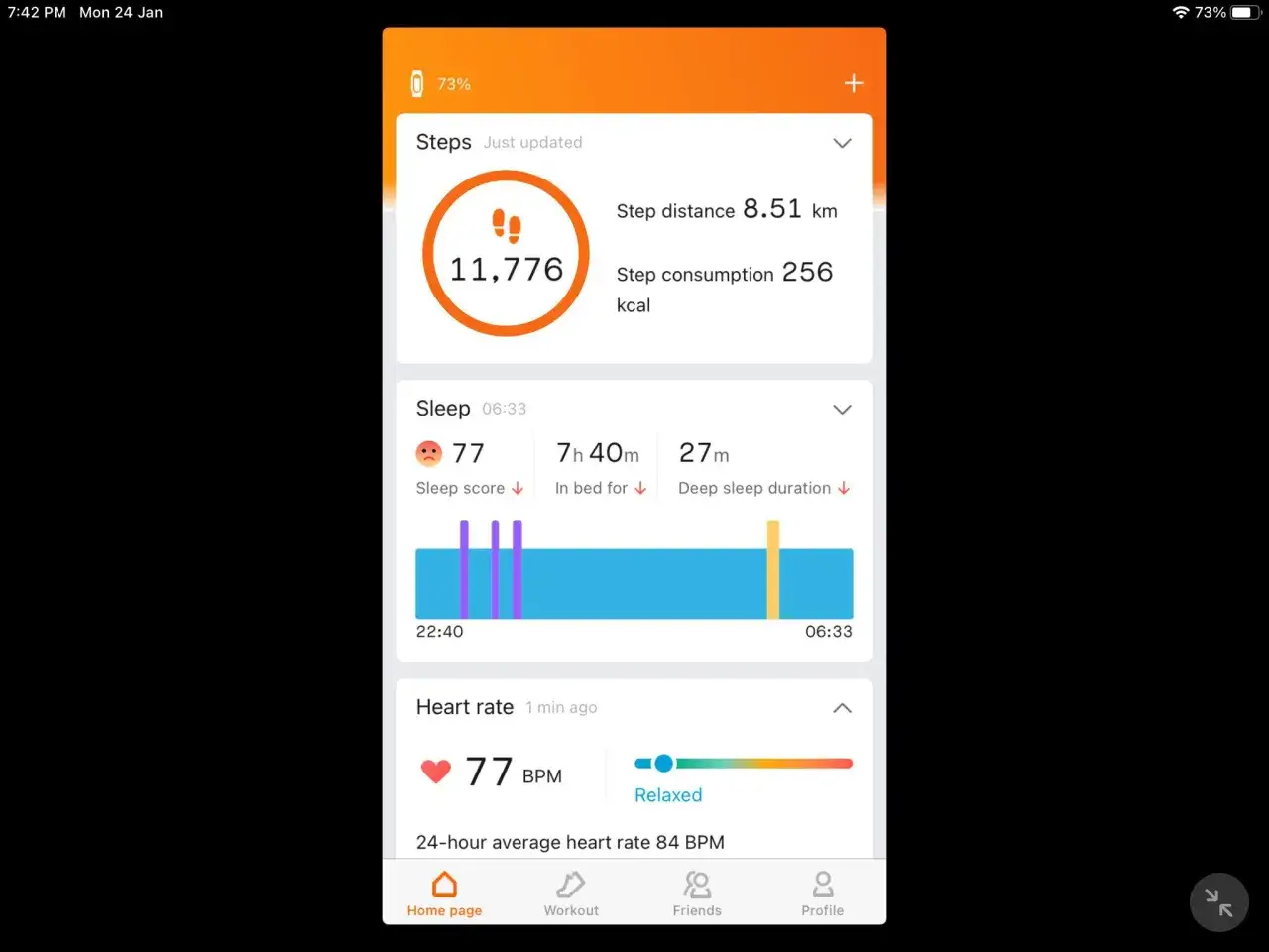 Zepp Life app interface Mi Band 4