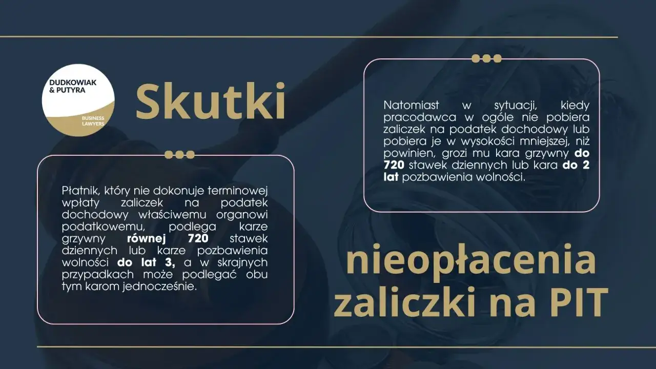 Kto płaci podatek dochodowy? Płatnik, kt&oacute;ry nie odprowadza zaliczek, podlega karze grzywny lub pozbawienia wolności.