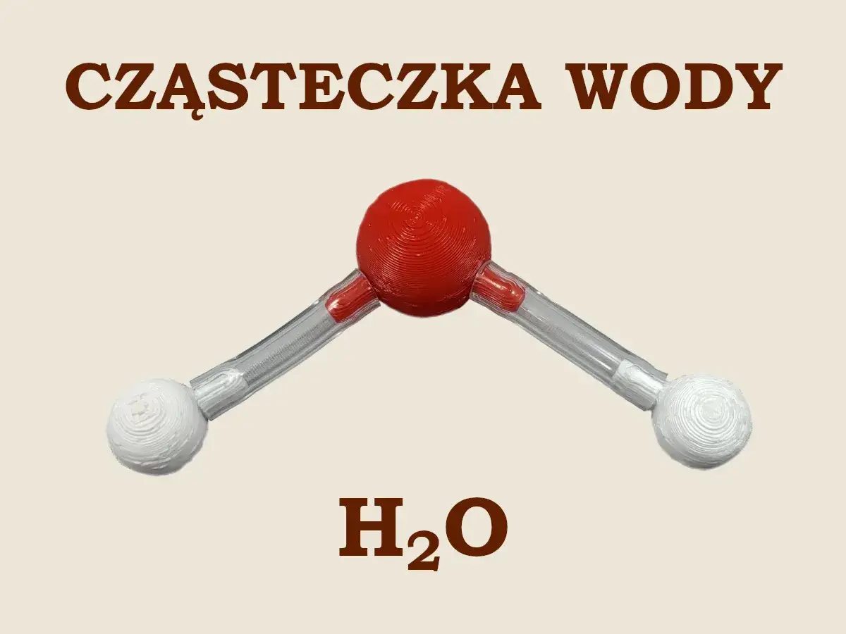 cząsteczka wody H2O wz&oacute;r strukturalny