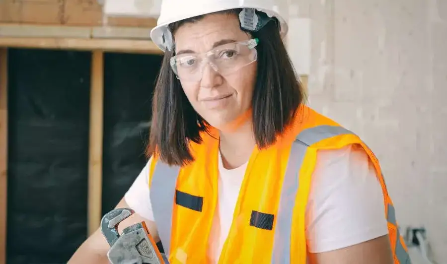 Kobieta hydraulik w pracy