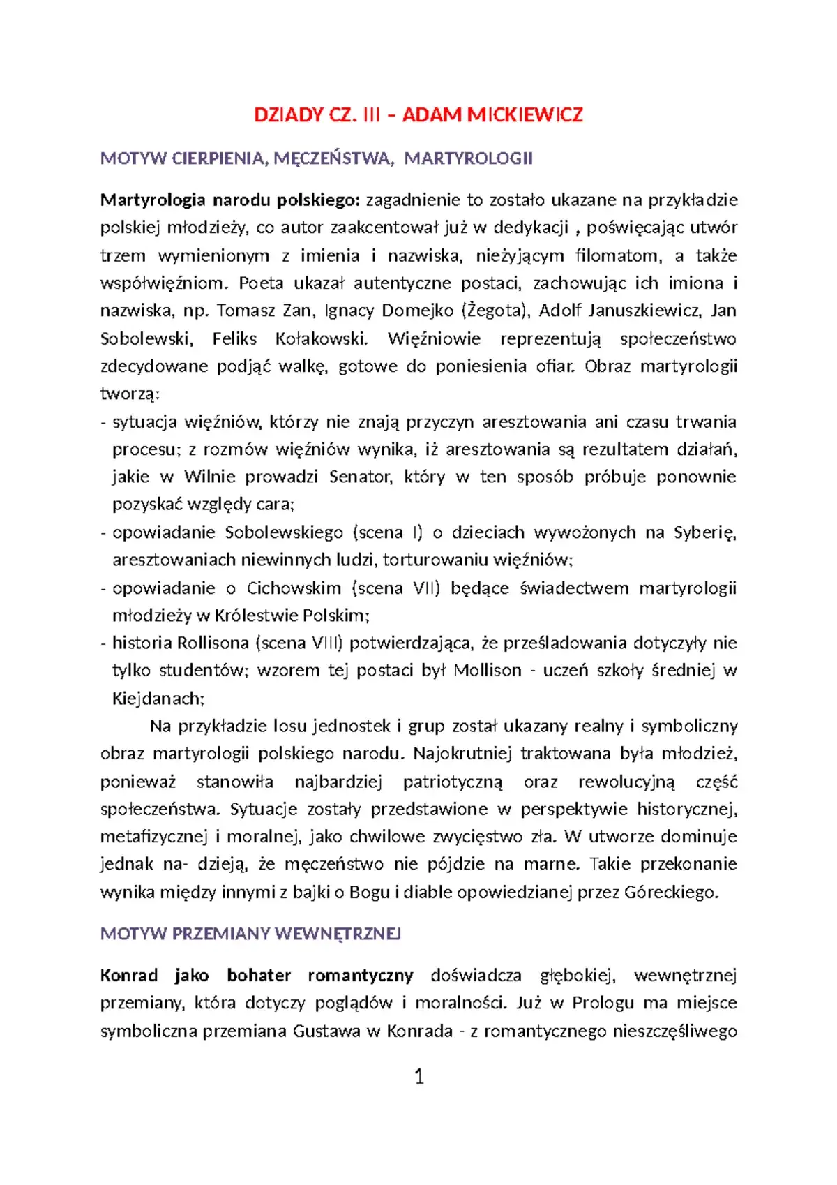 Zdjęcie Motyw cierpienia w Dziadach cz. 3: Jak wpływa na tożsamość Polski