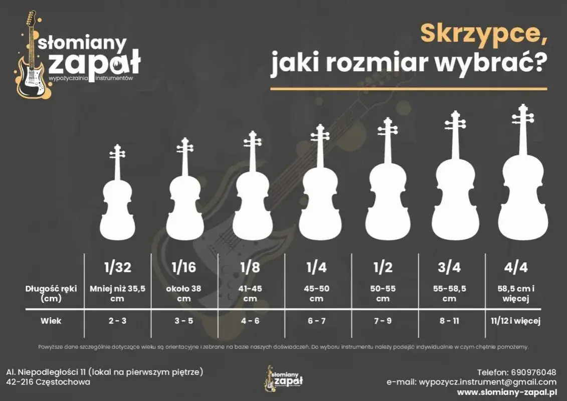 Zdjęcie Jak dobrać rozmiar skrzypiec, aby uniknąć niewłaściwego wyboru?