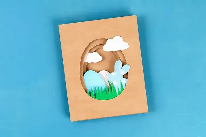 Kartka wielkanocna 3D szablon