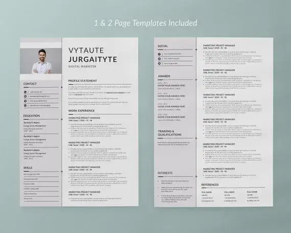 przykładowe profesjonalne dwustronicowe CV