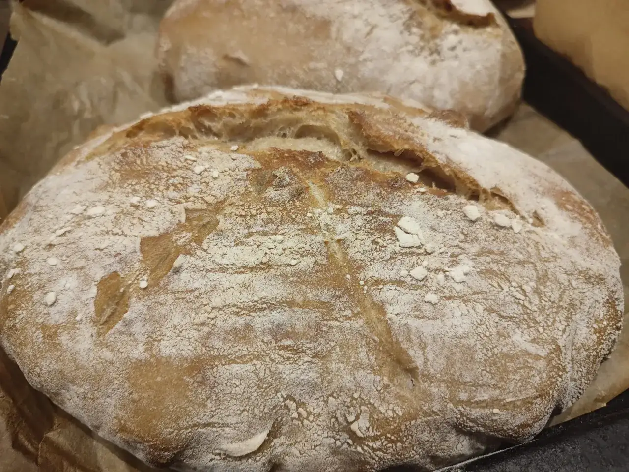 Dwa bochenki chleba, jeden z przodu, drugi z tyłu. Czy mrożenie chleba obniża indeks glikemiczny?