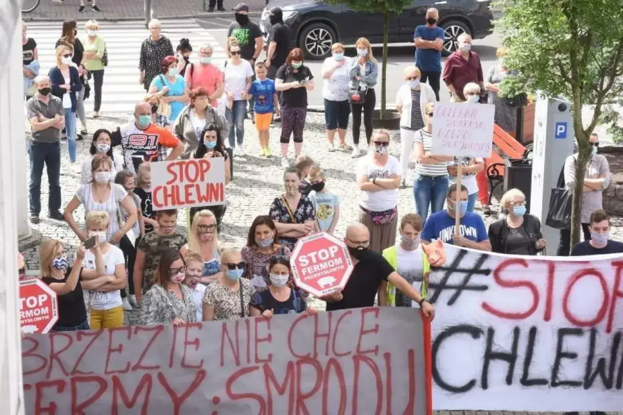 Protest mieszkańc&oacute;w przeciwko budowie chlewni