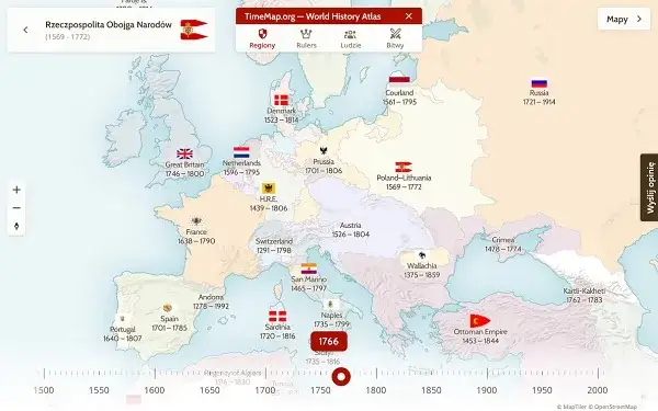 Mapa historyczna schemat podziału