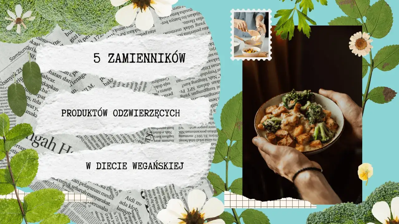 5 zamiennik&oacute;w produkt&oacute;w odzwierzęcych w diecie wegańskiej. Danie z tofu i brokułami.