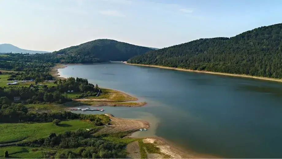 Jezioro Klimkowskie panorama zapora