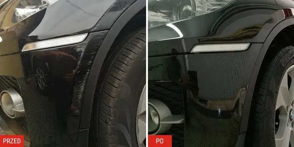 lakierowanie maski samochodu przed i po