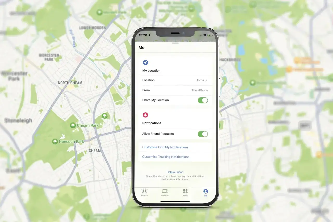 Znajdź m&oacute;j iPhone mapa