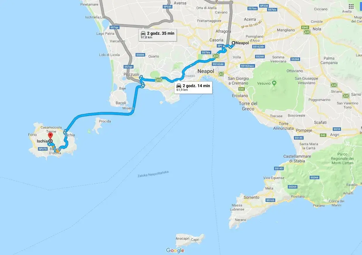 Trasa z Neapolu na Ischię: zobacz, co warto zobaczyć na wyspie, w tym Forio i Casamicciola Terme.