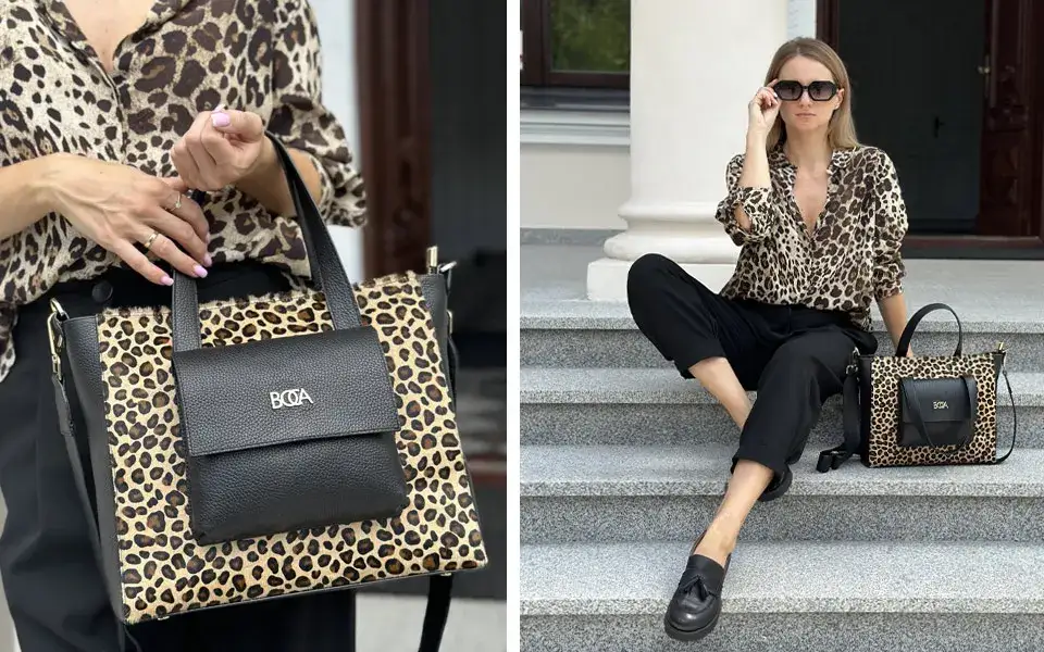 stylizacje z torebką w panterkę na co dzień, do biura, na wiecz&oacute;r