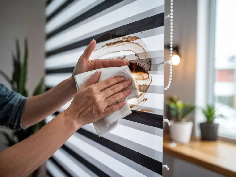 domowe sposoby na plamy na roletach, tłuste plamy pleśń na roletach