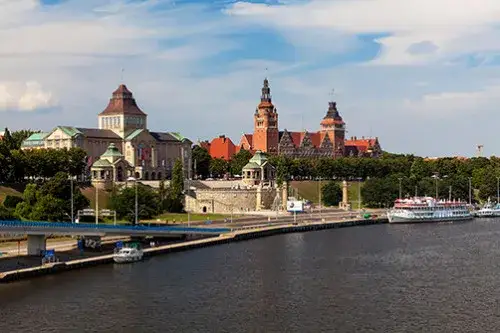 Szczecin panorama Wały Chrobrego