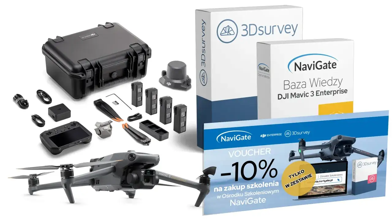 Nowoczesny sprzęt geodezyjny, dron geodezyjny, skaner 3D