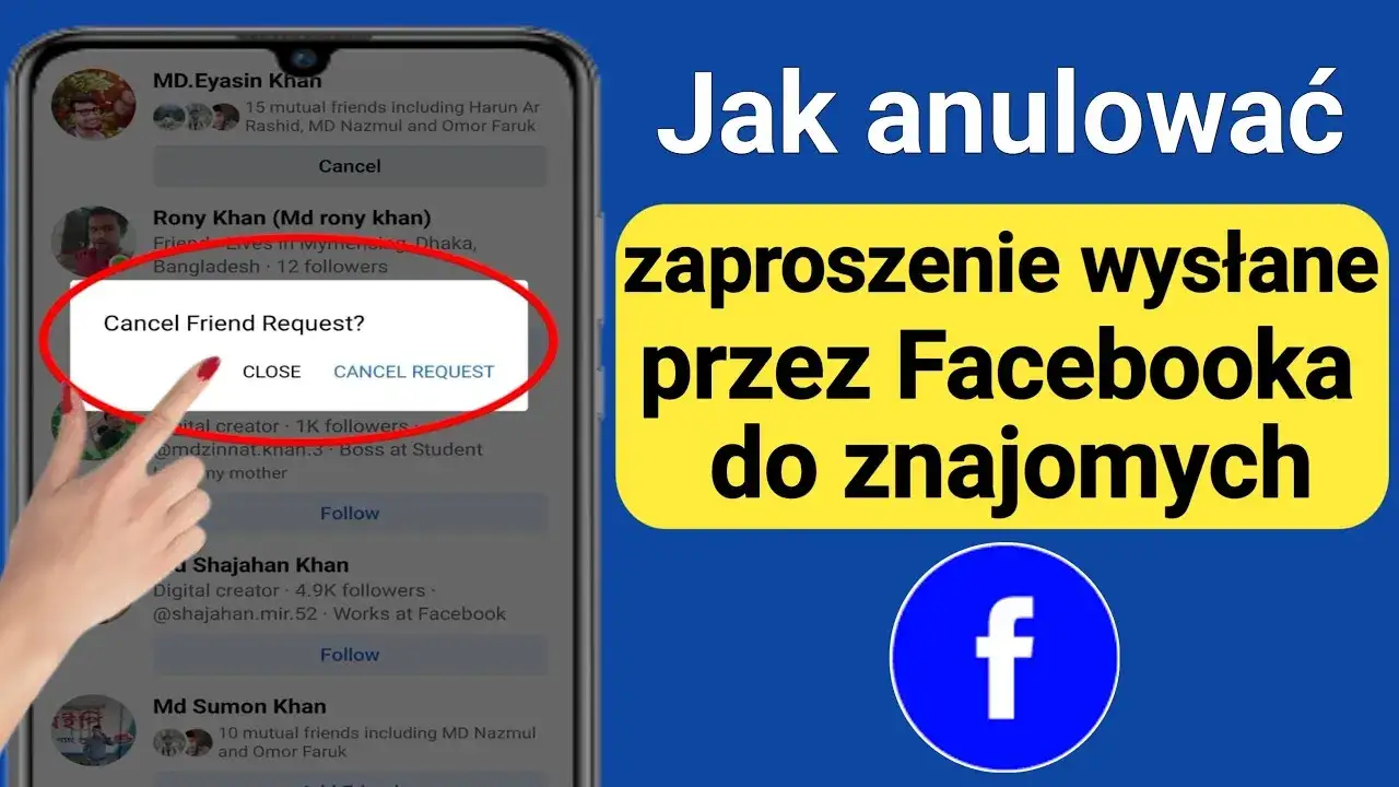 Instrukcja anulowania zaproszenia Facebook