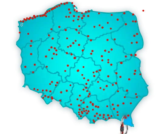 promy linowe w Polsce mapa