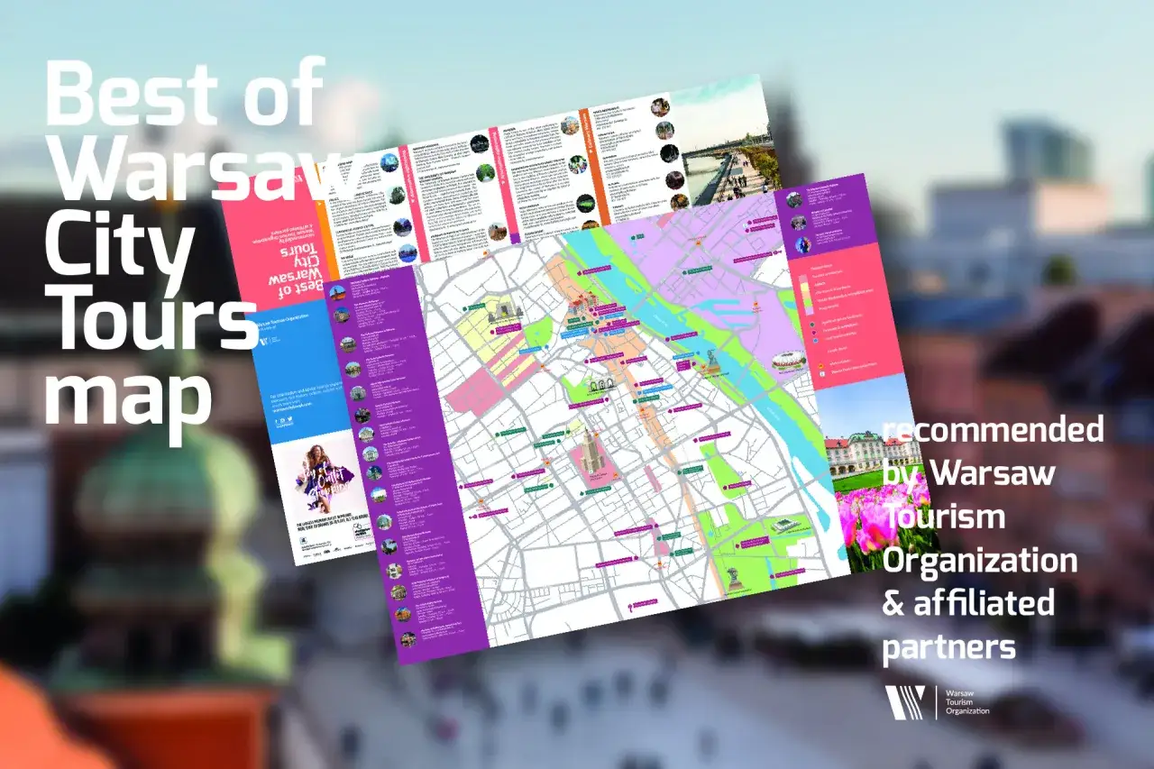 mapa warszawy z ikonami miejsc na urodziny z eksperymentami
