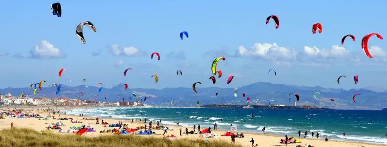 Plaża Tarifa kitesurfing Ocean Atlantycki Hiszpania