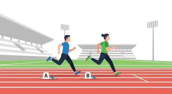 Biegacz sprintujący na bieżni