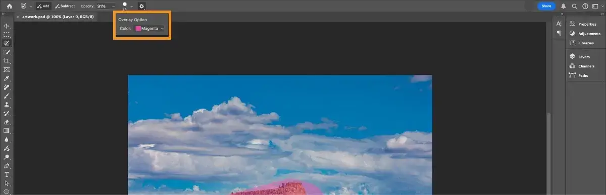 Photoshop narzędzia do zaznaczania interfejs