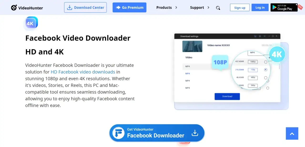 Browser extension icon for video download