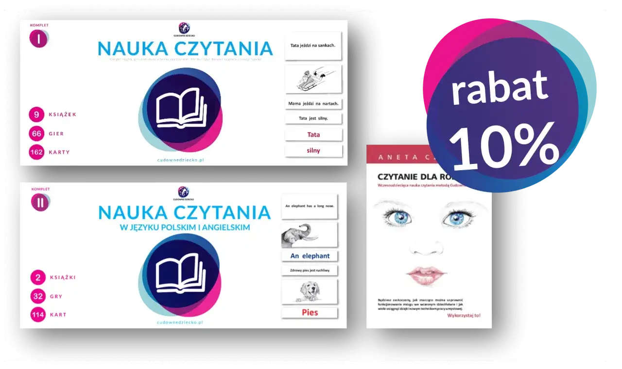 Zestawy do nauki czytania metodą sylabową dla dzieci. Oferta z rabatem 10%.