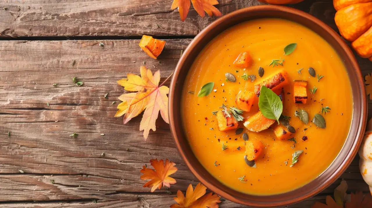 Zdjęcie Krem z pieczonych warzyw: Jesienna uczta w misce dla miłośników smaku