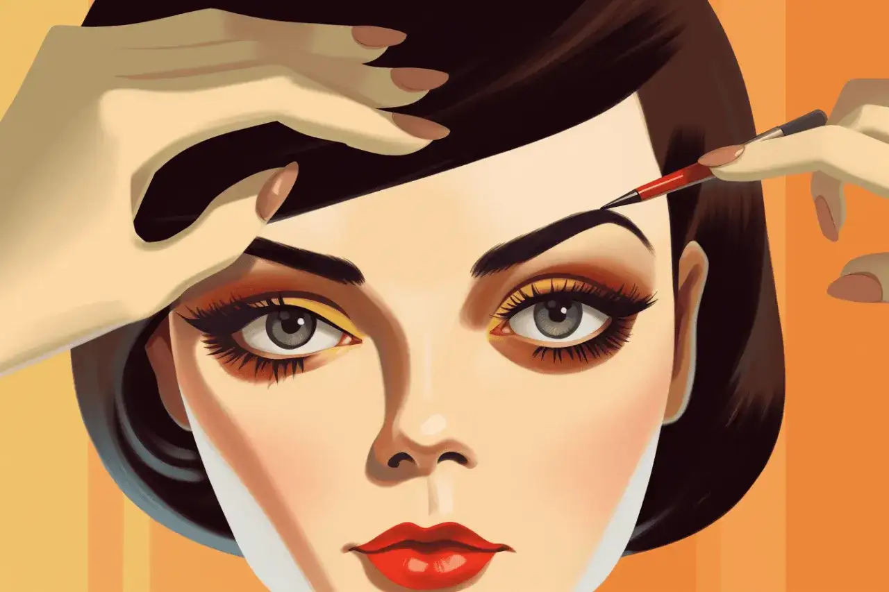 Kobieta aplikująca olejek na brwi po hennie