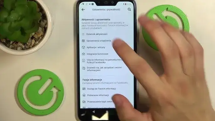 Facebook Dziennik Aktywności interfejs