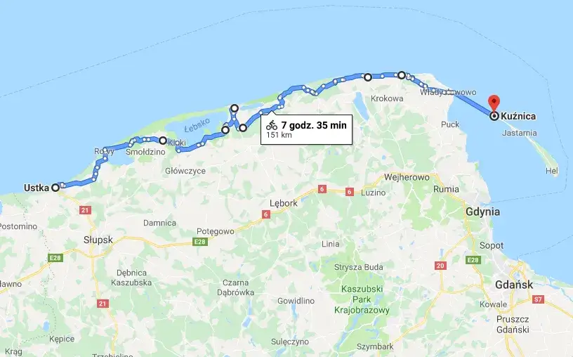 Ustka mapa Polski położenie