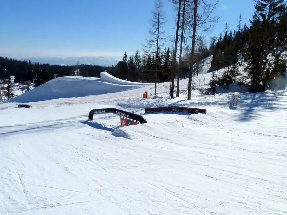 Štrbské Pleso snowpark przeszkody zaawansowane