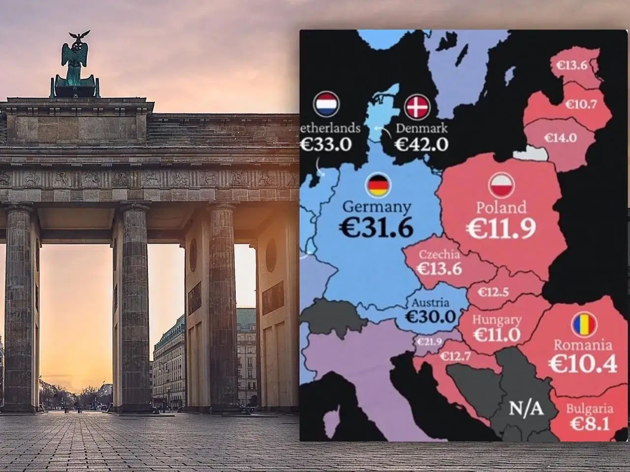 Mapa Niemiec zarobki, koszty życia w Niemczech, landy Niemiec